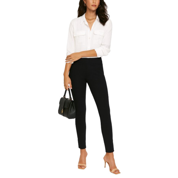 Joan Vass Black Stretch Pants Classic Sz M - Picture 1 of 6